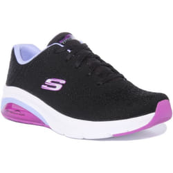 Skechers Skech Air Extreme 2.0-Classic Vibe Baskets en maille à lacets pour femmes en noir rose (Noir Rose 40)