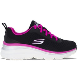 Chaussure Femme Skechers Fashion Fit - Makes Moves 149277-BKHP - Noir - Lacets - Textile