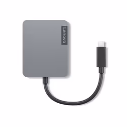 Lenovo 4X91A30366, Avec fil, USB 2.0 Type-C, Gris, 4K Ultra HD, 60 Hz, HDMI, RJ-45, USB Type-C, VGA