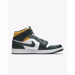 Basket Air Jordan 1 Mid - NIKE - Vert - Homme - Lacets - Cuir