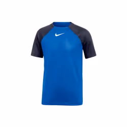 T-shirt de football enfant Nike DF Academy Pro JR noir et bleu à manches courtes respirant
