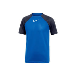 T-shirt de football enfant Nike DF Academy Pro JR noir et bleu à manches courtes respirant