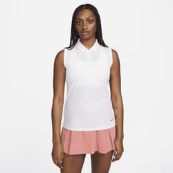 Polo de golf sans manches Nike Dri-FIT Victory pour Femme - Blanc