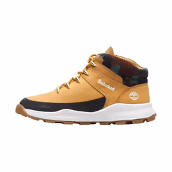 Baskets Timberland pour Garçon Brooklyn Euro Sprint A2GUU231 - Marron - Cuir - Lacets