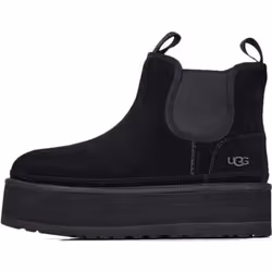 Bottes UGG NEUMEL PLATEFORM CHELSEA - Noir - Tige en daim - Gore élastique - Femme