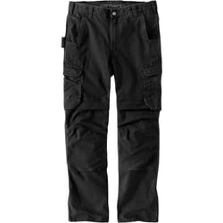 Carhartt Relaxed Fit Straight Steel Rugged Flex Ripstop Double-Front Cargo Pantalon, noir, taille 34 38 pour Hommes