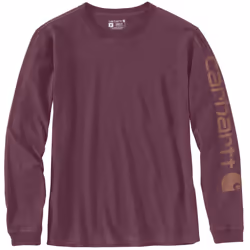 Carhartt Workwear Logo Chemise à manches longues dames, rouge, taille M pour Femmes