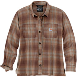 Carhartt Midweight Flannel Chemise pour dames, blanc-brun, taille L pour Femmes