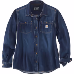 Carhartt Midweight Denim Chemise pour dames, bleu, taille M pour Femmes