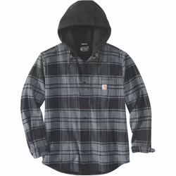 Carhartt Flannel Fleece Lined Hooded Chemise, gris, taille XL pour Hommes