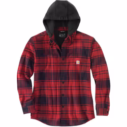 Carhartt Flannel Fleece Lined Hooded Chemise, rouge, taille S pour Hommes