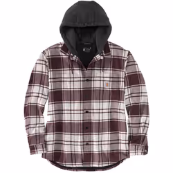 Carhartt Flannel Fleece Lined Hooded Chemise, blanc, taille L pour Hommes
