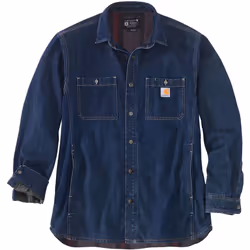 Carhartt Denim Fleece Lined Snap Front Chemise, bleu, taille M pour Hommes