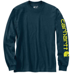 Carhartt Logo Longsleeve ( Longsleeve ), bleu-jaune, taille L pour Hommes