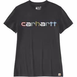 Carhartt Relaxed Fit Lightweight Multi Color Logo Graphic T-Shirt Femme, noir, taille S pour Femmes