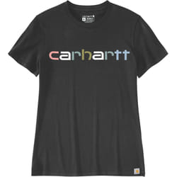 Carhartt Relaxed Fit Lightweight Multi Color Logo Graphic T-Shirt Femme, noir, taille S pour Femmes