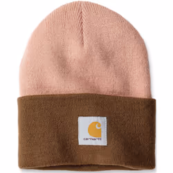 Carhartt Knit Cuffed Two-Tone Beanie, rose-brun pour Hommes