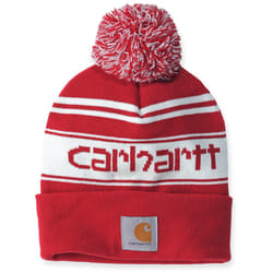 Carhartt Knit Cuffed Logo Beanie, blanc-rouge pour Hommes