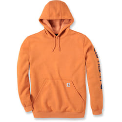 Carhartt Midweight Sleeve Logo Capuche, noir-orange, taille L pour Hommes
