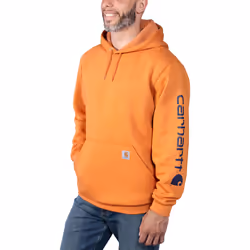 Carhartt Midweight Sleeve Logo Capuche, noir-orange, taille L pour Hommes