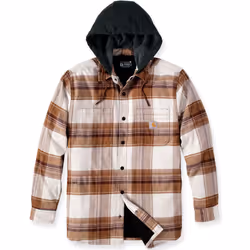 Carhartt Rugged Flex Flannel Hooded Chemise, brun, taille S pour Hommes