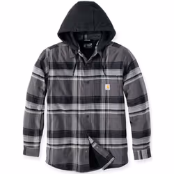 Carhartt Rugged Flex Flannel Hooded Chemise, noir, taille 2XL pour Hommes