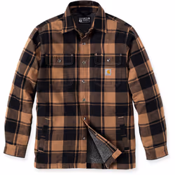 Carhartt Heavyweight Flannel Sherpa Chemise, brun, taille XL pour Hommes