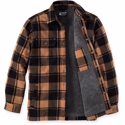 Carhartt Heavyweight Flannel Sherpa Chemise, brun, taille XL pour Hommes