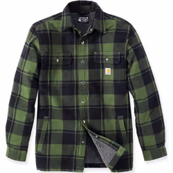 Carhartt Heavyweight Flannel Sherpa Chemise, vert, taille M pour Hommes