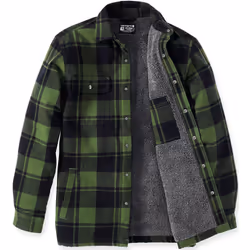 Carhartt Heavyweight Flannel Sherpa Chemise, vert, taille M pour Hommes