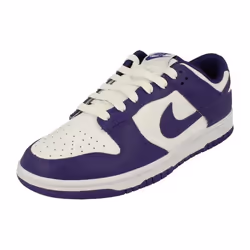 Baskets pour garçon Nike Dunk Low Retro en cuir blanc à lacets