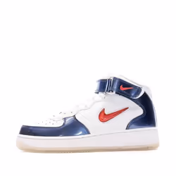 Baskets Blanches/Bleu Mixte Nike Air Force 1 Mid