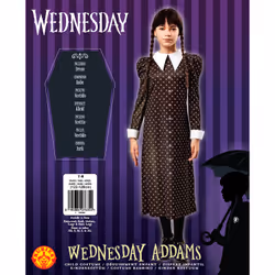 Rubie's Déguisement Classique Mercredi 7-8A, Robe de déguisement, Enfant, Femelle, Noir, Mercredi, Polyester
