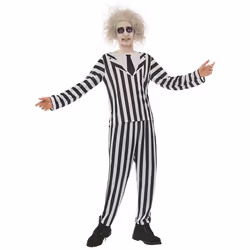 Déguisement Costume Beetlejuice Jersey Homme L Blanc - Beetlejuice - Adulte - Homme - Jersey - 18 ans