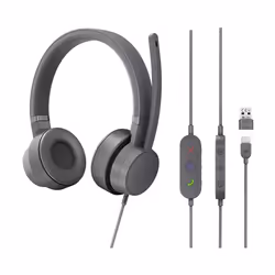 Lenovo GXD1C99243, Avec fil, Appels/Musique, 20 - 20000 Hz, Casque, Gris