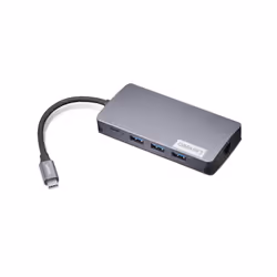 Lenovo GX91M73946, Avec fil, USB 3.2 Gen 1 (3.1 Gen 1) Type-C, 10,100,1000 Mbit/s, Gris, MicroSD (TransFlash), SD, 4K Ultra H ...