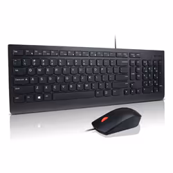 Lenovo 4X31R64420, Taille réelle (100 %), Avec fil, USB, Noir, Souris incluse