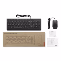 Lenovo Essential Wired Combo Black US Euro clavier Souris incluse Universel USB Noir - Vue supplémentaire 4