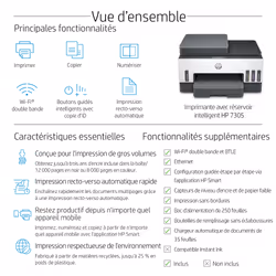 HP Smart Tank Imprimante Tout-en-un 7305, Couleur, Imprimante pour Maison et Bureau à domicile, Impression, numérisation, copie, chargeur automatique de documents, sans fil, Chargeur automatique de documents de 35 pages; Numérisation vers PDF; Impression recto-verso - Vue supplémentaire 14