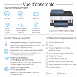 HP Smart Tank Imprimante Tout-en-un 7306, Couleur, Imprimante pour Maison et Bureau à domicile, Impression, numérisation, copie, chargeur automatique de documents, sans fil, Chargeur automatique de documents de 35 pages; Numérisation vers PDF; Impression recto-verso - Vue supplémentaire 14