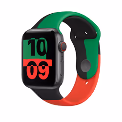 Apple MUQ83ZM/A Bande Noir, Vert, Rouge Fluoroélastomère