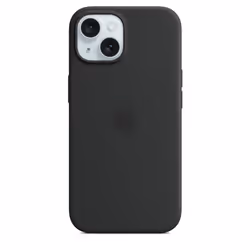 Apple Coque en silicone avec MagSafe pour iPhone 15 - Noir, Housse, Apple, iPhone 15, 15,5 cm (6.1"), Noir