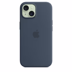 Apple Coque en silicone avec MagSafe pour iPhone 15 - Bleu orage - Vue supplémentaire 4