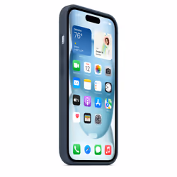 Apple Coque en silicone avec MagSafe pour iPhone 15 - Bleu orage - Vue supplémentaire 7