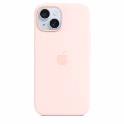 Apple Coque en silicone avec MagSafe pour iPhone 15 - Rose pâle, Housse, Apple, iPhone 15, 15,5 cm (6.1"), Rose
