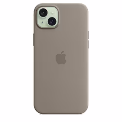 Apple Coque en silicone avec MagSafe pour iPhone 15 Plus - Argile - Vue supplémentaire 4
