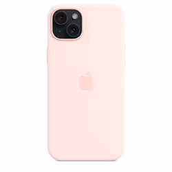 Apple Coque en silicone avec MagSafe pour iPhone 15 Plus - Rose pâle - Vue supplémentaire 5