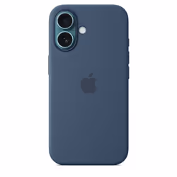 Apple Coque en silicone avec MagSafe pour iPhone 16 - Denim, Housse, Apple, iPhone 16, 15,5 cm (6.1"), Bleu