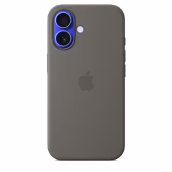 Apple Coque en silicone avec MagSafe pour iPhone 16 - Gris minéral, Housse, Apple, iPhone 16, 15,5 cm (6.1"), Gris
