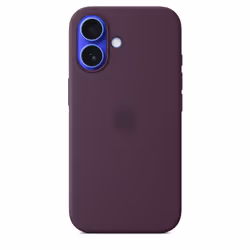 Apple Coque en silicone avec MagSafe pour iPhone 16 - Prune, Housse, Apple, iPhone 16, 15,5 cm (6.1"), Plum colour